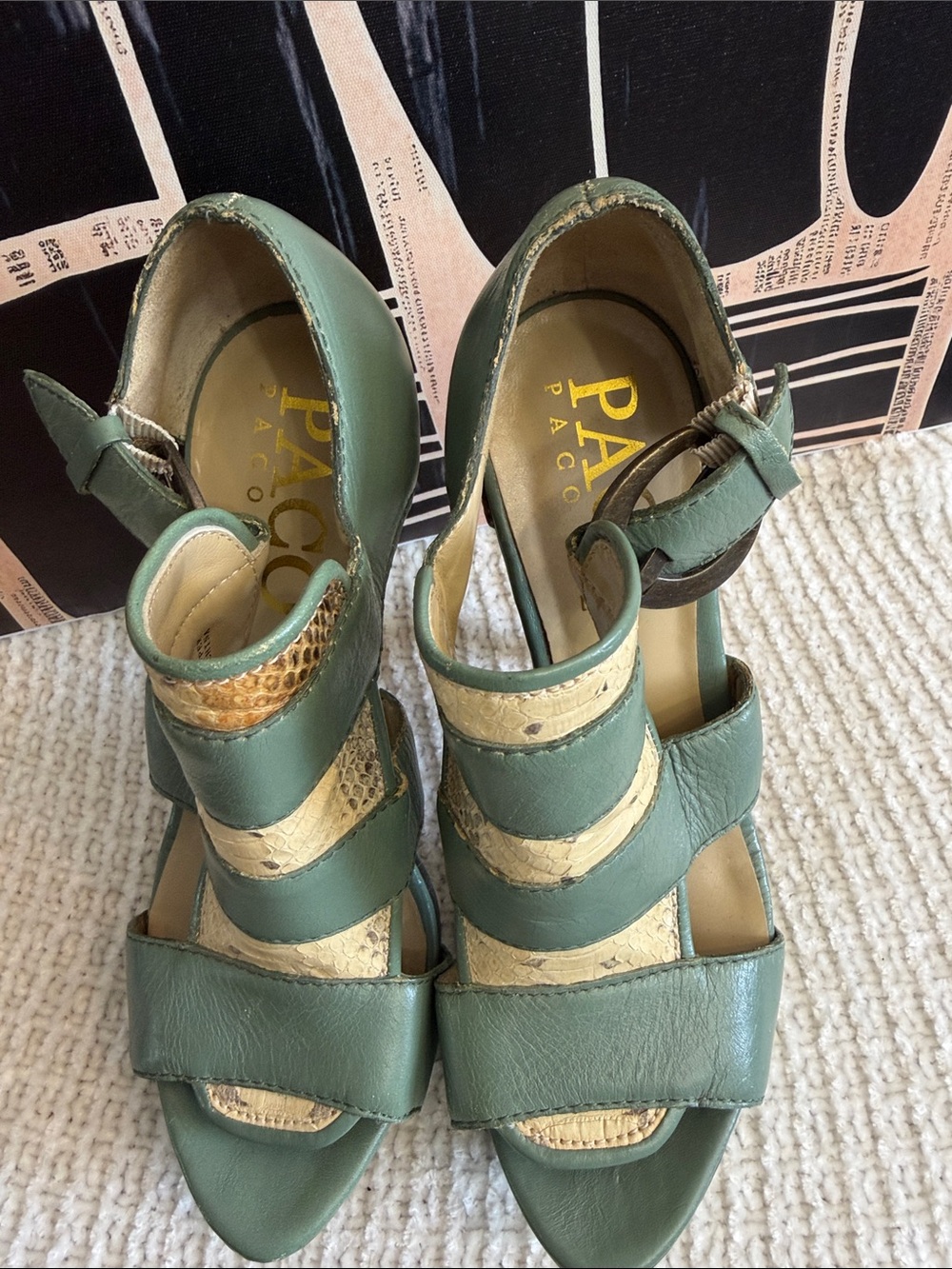 Paco Gil Leather Platform Cutout Sandals